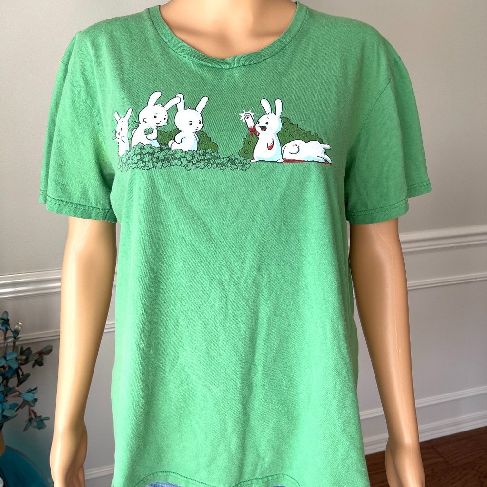Vintage Rabbit Graphic Tee Green - Picture 2 of 7